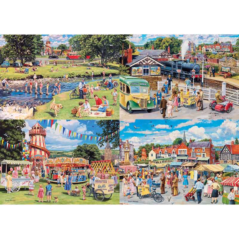 Gibsons Stop Me & Buy One 4 x 500 Piece Jigsaw Puzzles image 0