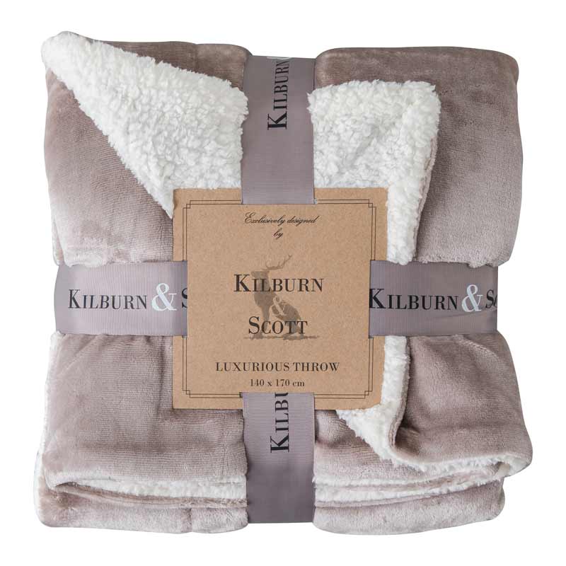 Kilburn & Scott Sterling Sherpa Throw in Neutral image 0