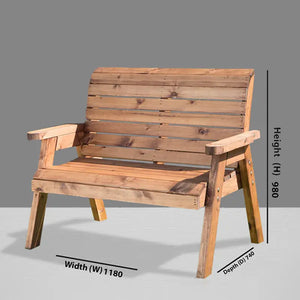 Charles Taylor Winchester Traditional Wooden Two-Seater Garden Bench (Requires Assembly) image 2