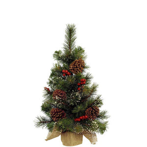 Everlands Mini Ipswich Christmas Tree with Snow, Berries & Pinecones image 1