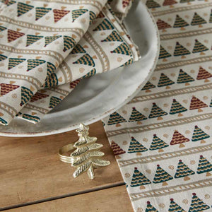 Walton & Co Christmas Tree Stripe Napkins (Pack of 4) image 2