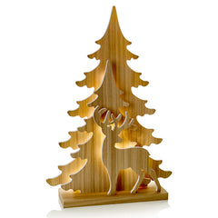 Premier Lit Wooden Reindeer Scene (40cm) image 0