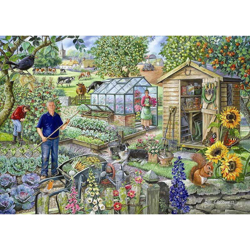 House of Puzzles At The Allotment Big 500 Piece Jigsaw Puzzle image 0