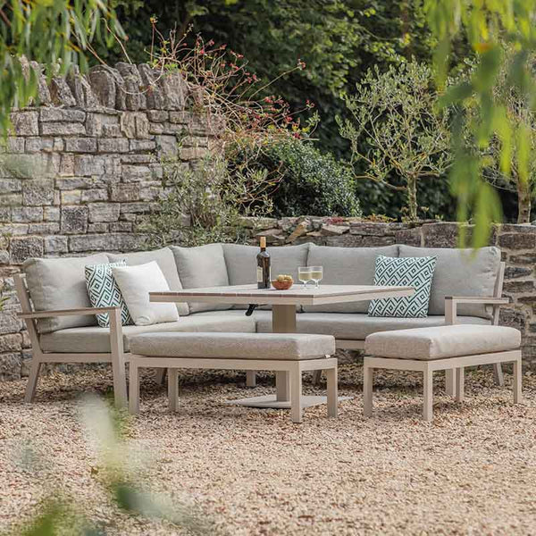 Bramblecrest Zurich Corner Sofa Modular Set in Mocha with Height Adjustable Square Table image 0