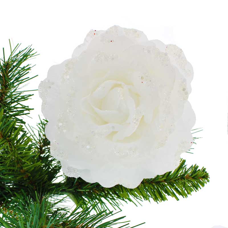 Festive White Rose Clip image 0