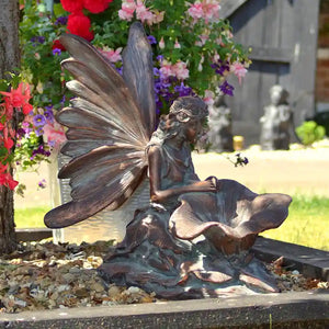 Home & Garden UK Fairy Kneeling Garden Statue image 0
