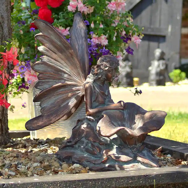Home & Garden UK Fairy Kneeling Garden Statue image 0