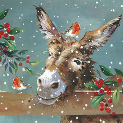 Ling Design Charity Christmas Cards - Donkey with Robin (Pack of 6) image 0