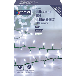 Premier 500 Multi-Action Large LED TREE ULTRABRIGHTS with Timer - White image 1