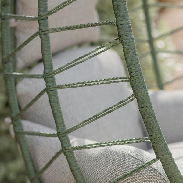 Bramblecrest Santiago Single Folding Open Weave Hanging Egg Chair in Sage image 4