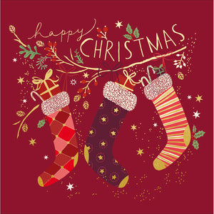 Woodmansterne Three Stockings Christmas Card image 0