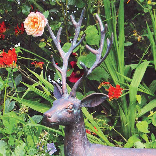 Home & Garden UK Stag and Doe Garden Statue Set image 3