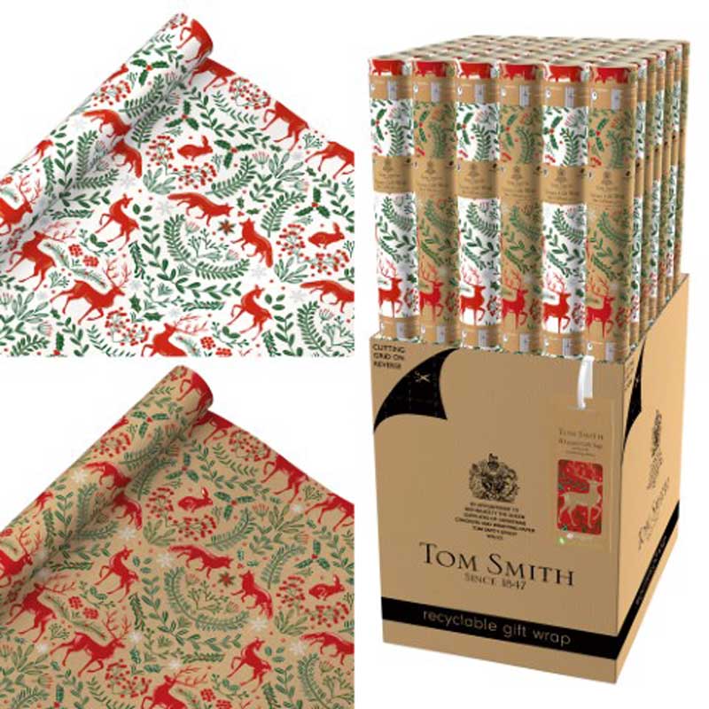 Tom Smith Christmas Folklore Luxury Gift Wrap - 3m (Assorted Designs) image 0