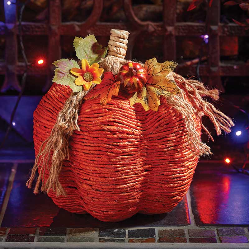 Orange Extra Large Raffia Pumpkin image 0