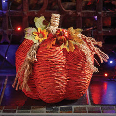 Orange Extra Large Raffia Pumpkin image 0