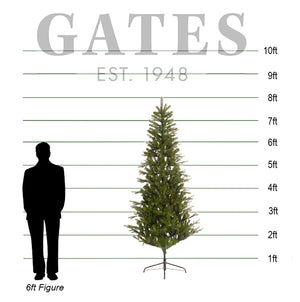Everlands Idaho Fir Slim Artificial Christmas Tree - 8ft image 1
