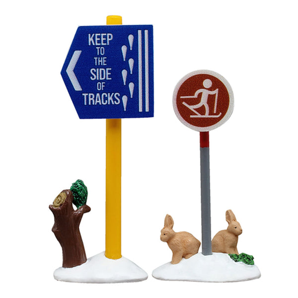 Lemax Cross Country Ski Sign (Set of 2) image 0