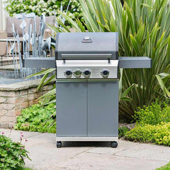 Grillstream Classic 3 Burner Hybrid Barbecue with Side Burner - Matt Grey image 0