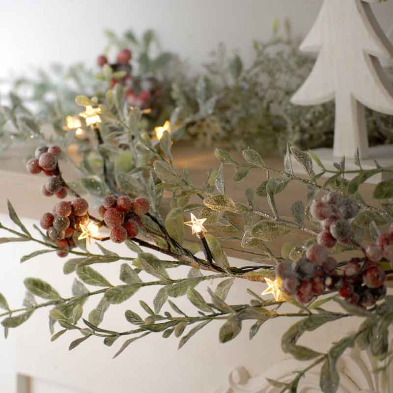 Festive 50 Warm White Star LED String Lights with Timer image 0