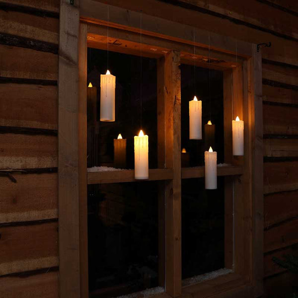NOMA 5 Large White Floating Candles with Magic Wand image 1