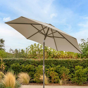 Kettler Cora 4 Seat Round Wooden Dining Set with 2.5m Parasol & 15kg Base image 1