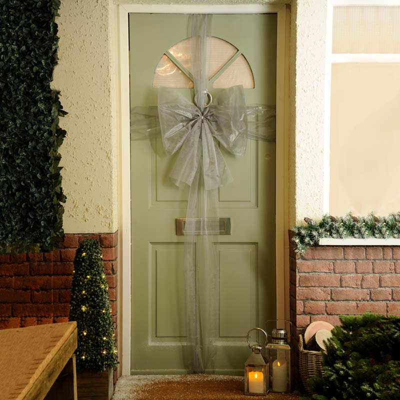 Festive Organza Door Bow Kit with Pre-Made Bow image 0