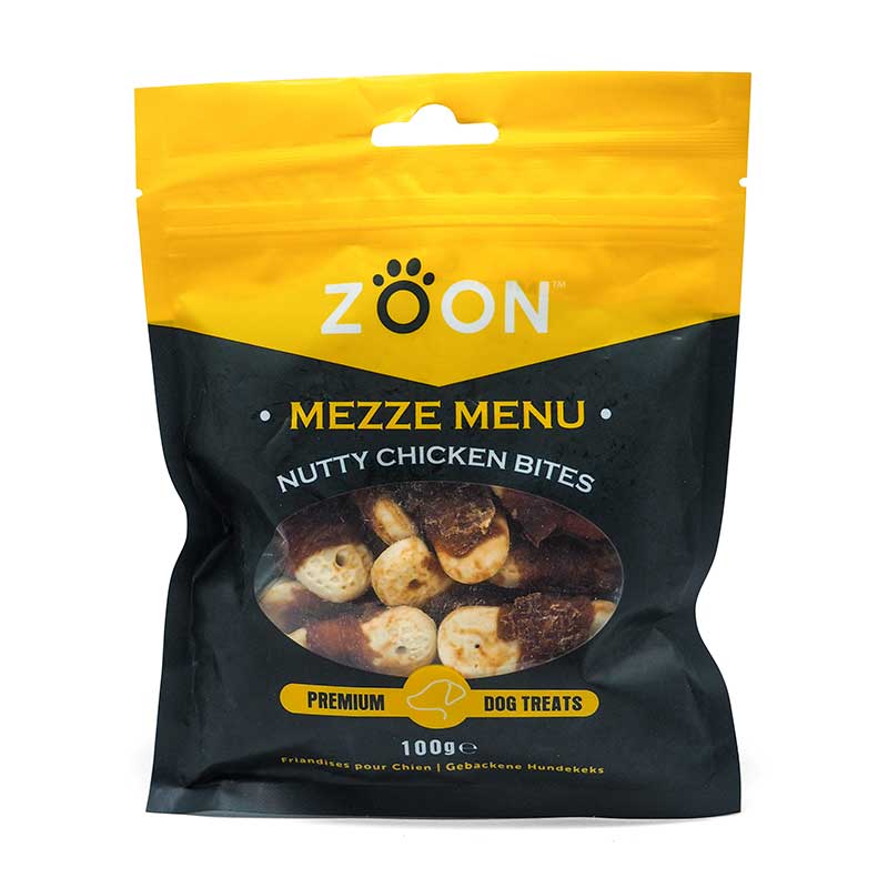 Zoon Mezze Menu Nutty Chicken Bites Dog Treats (100g) image 0
