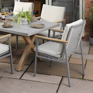 Supremo Novara 6 Seat Rectangular Garden Dining Set image 2
