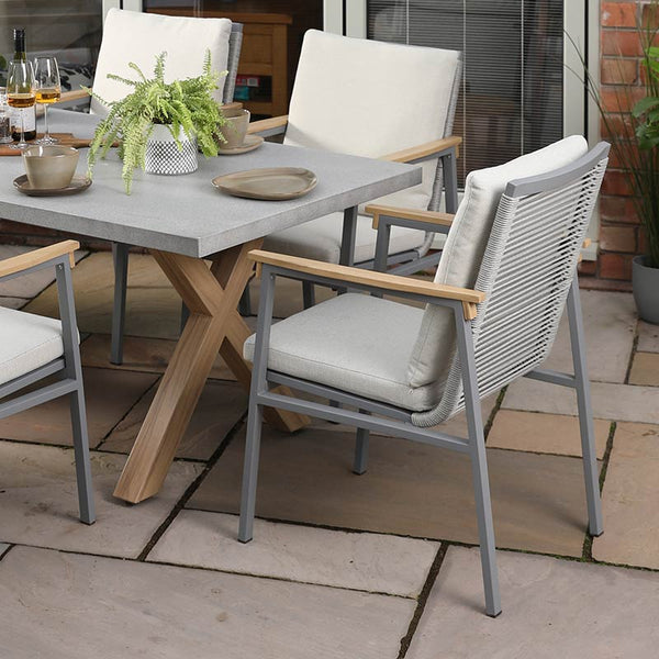 Supremo Novara 6 Seat Rectangular Garden Dining Set image 2