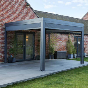 Supremo Belfort Grey Square Pergola with Curtains & LEDs (3m x 3m) image 0