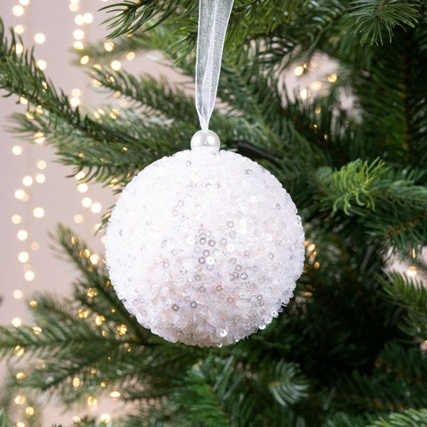 Decoris Foam Bauble with Sequins in Blush Pink image 0