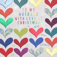 Wendy Jones-Blackett Hearts Husband Christmas Card image 0