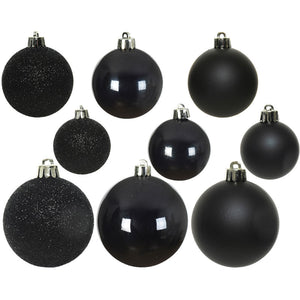 Decoris Shatterproof Baubles in Black (Pack of 30) image 1