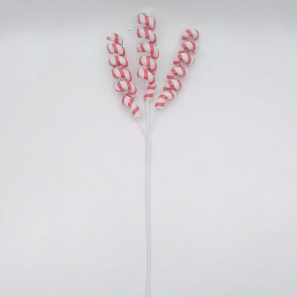 Festive Red & White Candy Cane Spiral Stem image 0