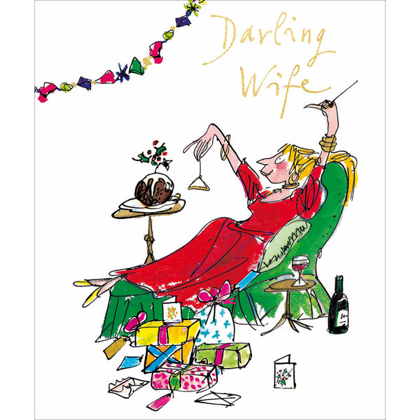Woodmansterne Reclining Wife Christmas Card image 0