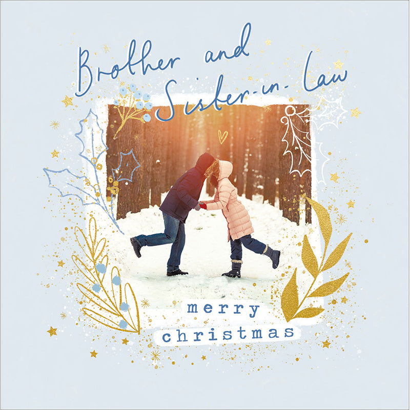 Woodmansterne Kissing Brother & Sister-In-Law Christmas Card image 0