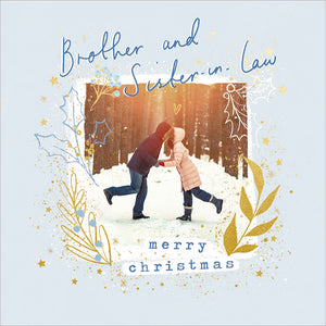 Woodmansterne Kissing Brother & Sister-In-Law Christmas Card image 0