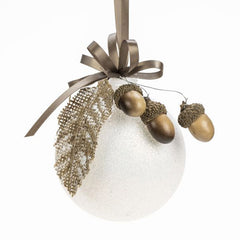 Weiste Snow Glitter Bauble with Acorns image 0