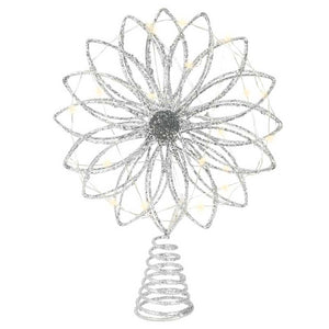 Lumineo LED Silver Glitter Starburst Tree Topper image 0