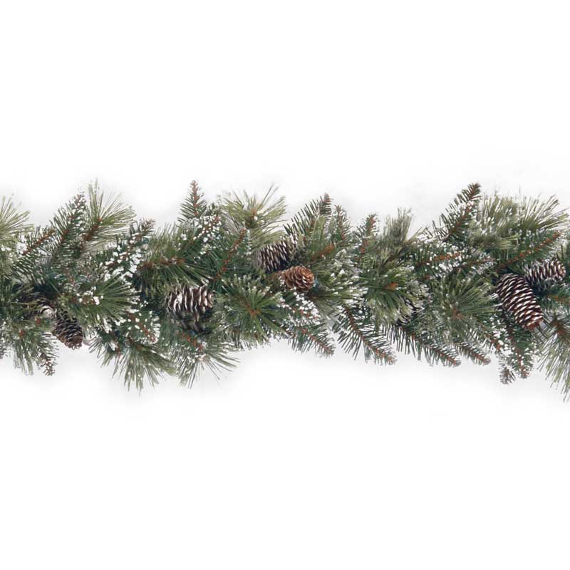 National Tree Glittery Bristle Christmas Garland with Cones image 0