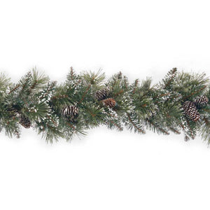 National Tree Glittery Bristle Christmas Garland with Cones image 0