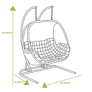 Hartman Heritage Double Hanging Egg Chair - Ash with Slate Cushion image 5