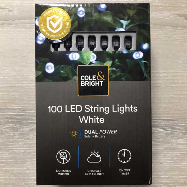 Cole & Bright 100 White LED String Lights image 4