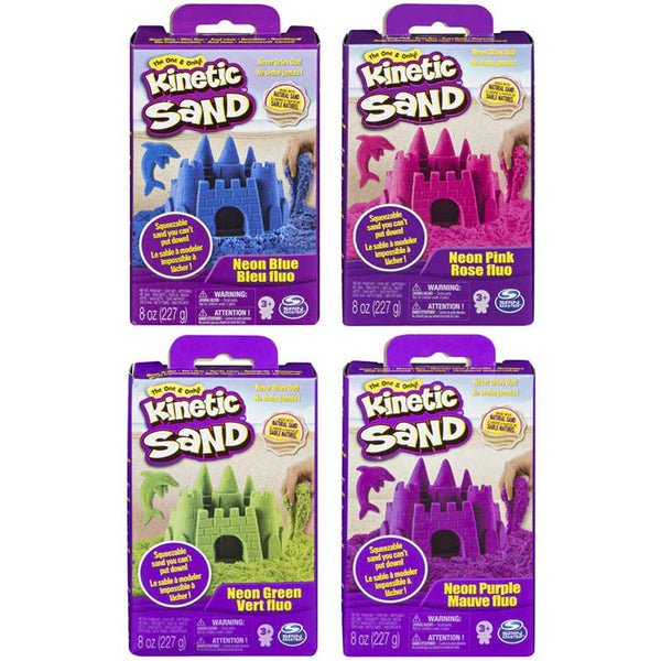 Kinetic Sand 8oz Neon Box (Variety of Colours - Style picked at random One Supplied) (Styles Vary) image 1