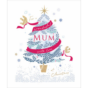 Woodmansterne Birds Decorating Mum Christmas Card image 0