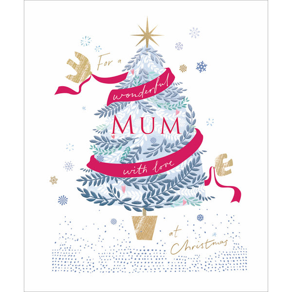 Woodmansterne Birds Decorating Mum Christmas Card image 0