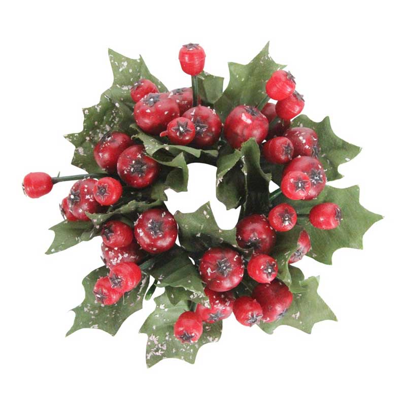 Gisela Graham Snowy Cranberry Candle Ring image 0