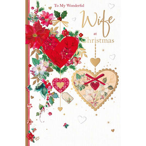 Words N Wishes Heart, Baubles & Foliage Christmas Card image 0