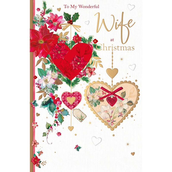 Words N Wishes Heart, Baubles & Foliage Christmas Card image 0