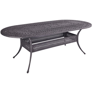 Hartman Capri 6 Seat Outdoor Dining Set in Antique Grey with Oval Table, Parasol & Base image 4